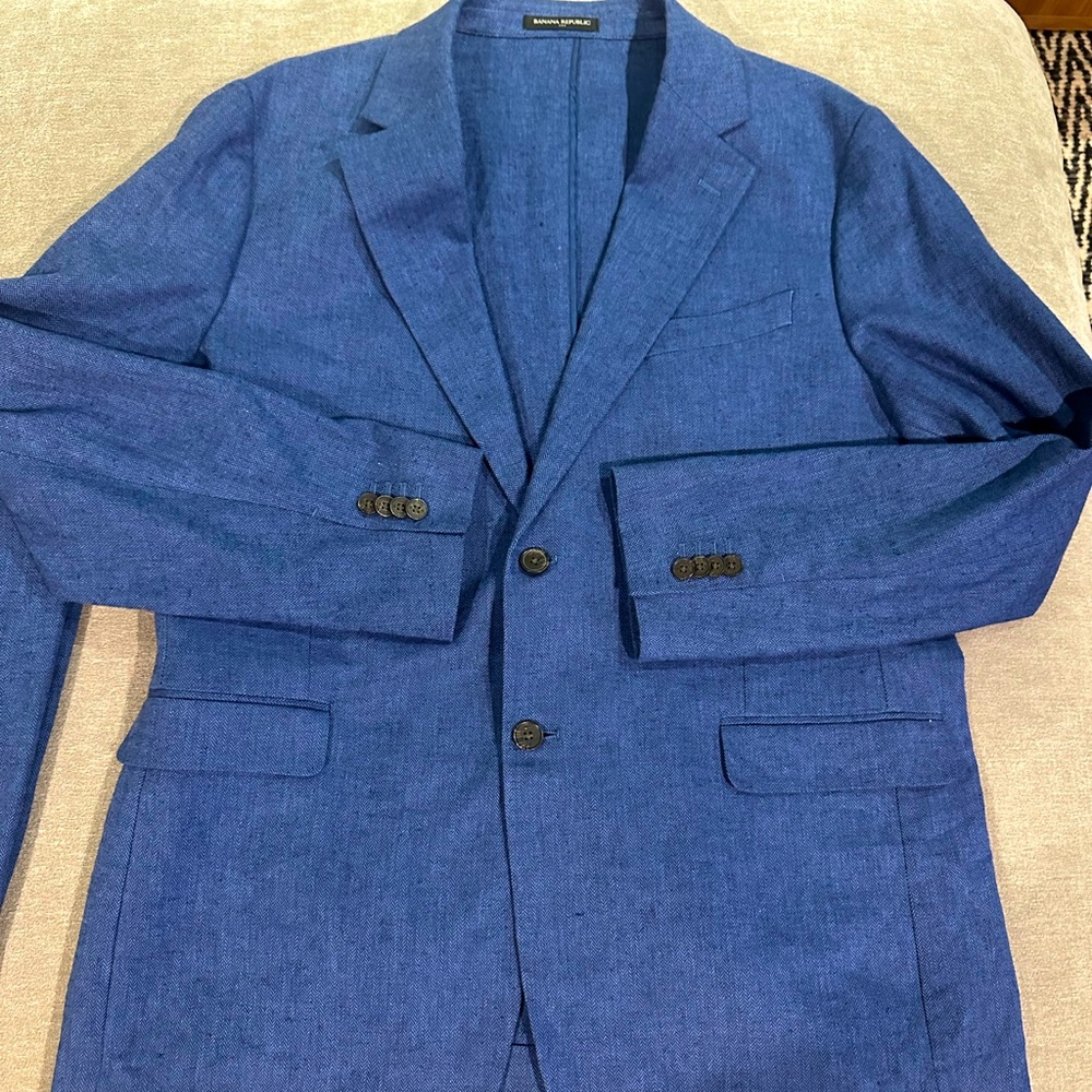 Mens Banana Republic Factory Suit - 2 Piece - Jacket & Pants - Navy Blue